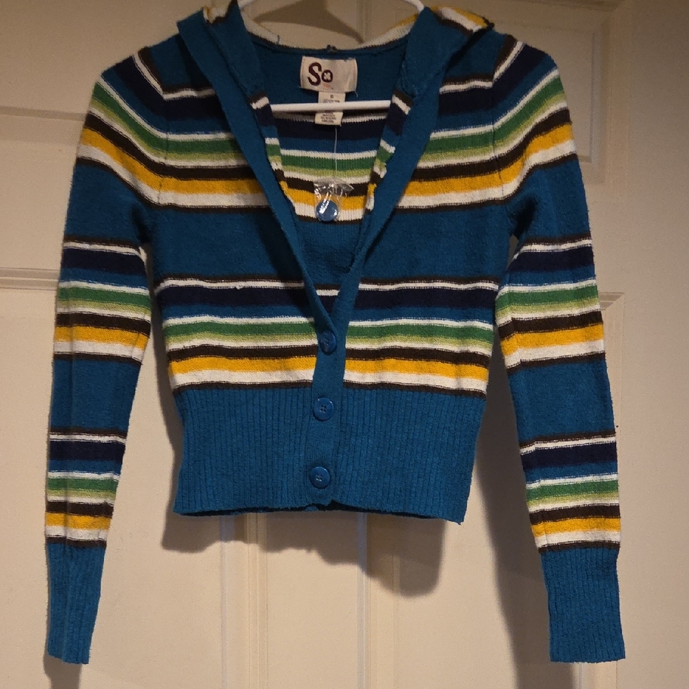 SO Multicolor Striped Women's Cardigan